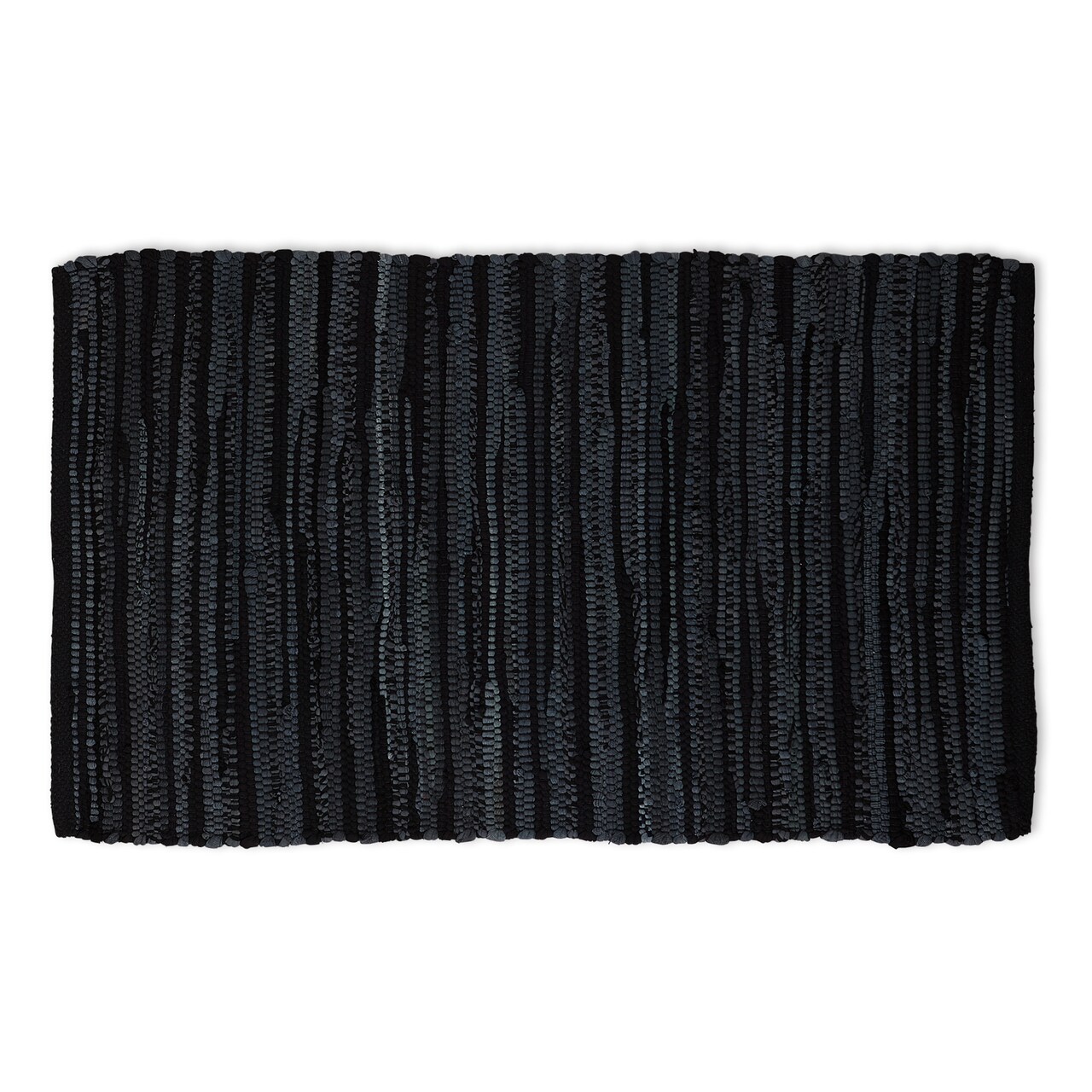 Contemporary Home Living 20" x 31.5" Striped Cotton Rag Area Throw Rug - Jet Black